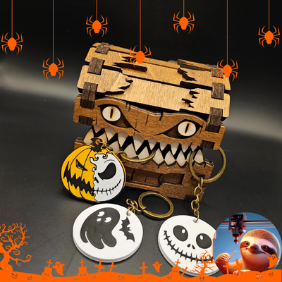 pumpkinjack - halloween keychain by 3dsloth97 easy to print 2023 art smallgift cool fun pla 3d print model - Mito3D