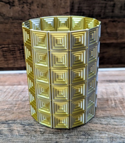 vaso 6 blocos modo by vazzeado decoração arte geométrico casa moderno vasemodo espiral 3d print model - Mito3D
