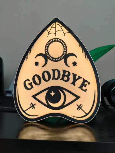 ouija goodbye ligh box by nottooshabbycreations lightbox halloween gothic light eerie 3d print model - Mito3D