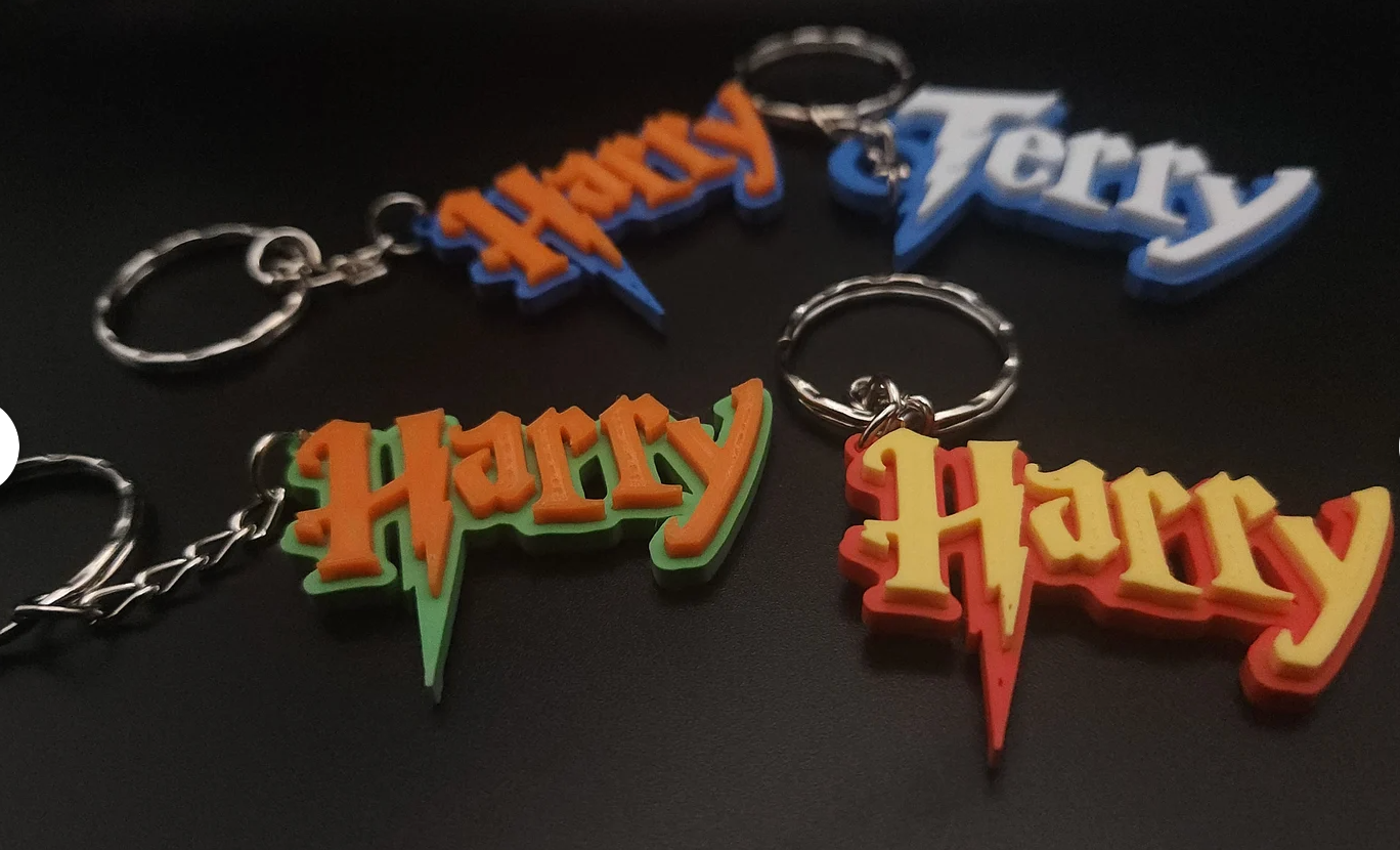 customised harry potter key ring by 3d tinkerer keyring keychain custom personalised 3D print model - Mito3D