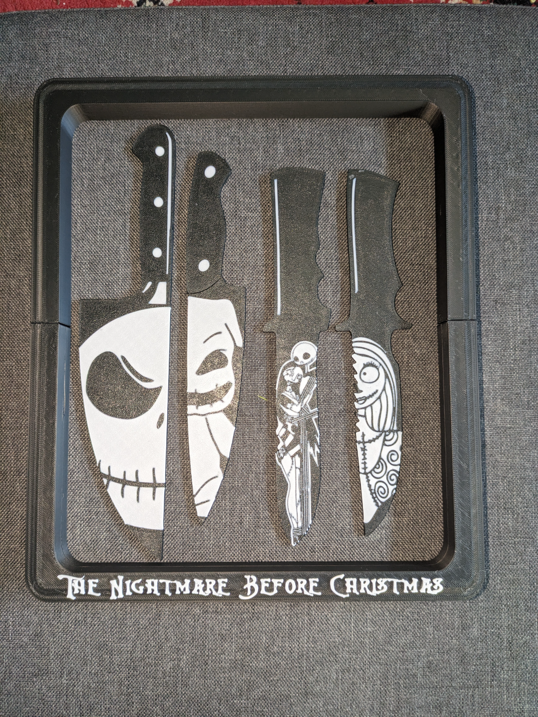 frame nightmare christmas knife set by cruse2382 sally jack skellington oogie zero halloween 2023 3D print model - Mito3D