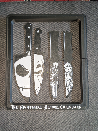 frame nightmare christmas knife set by cruse2382 sally jack skellington oogie zero halloween 2023 3d print model - Mito3D