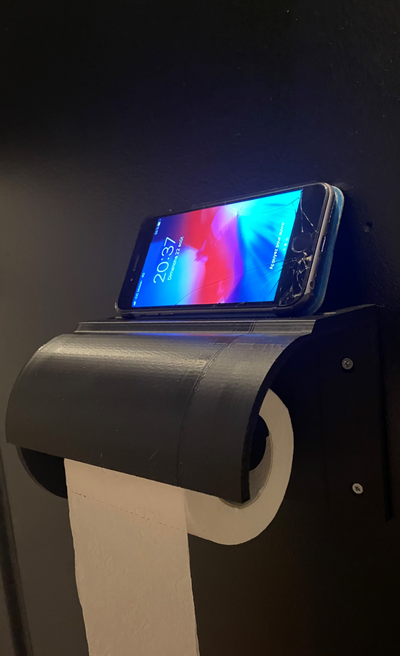 smartphone baño papel soporte by creamade3d higiénico rodar apoyo smartphonesupport 3d print model - Mito3D