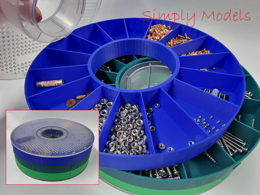 48 compartment storage container - bambulab re-usable spool ideal fishing lego screws spares by simply models bambulabspool box 3d print model - Mito3D