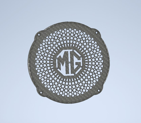 speakercover mg logo 140mm 5 inch by mbenthinhansen speakers covers 3d print model - Mito3D