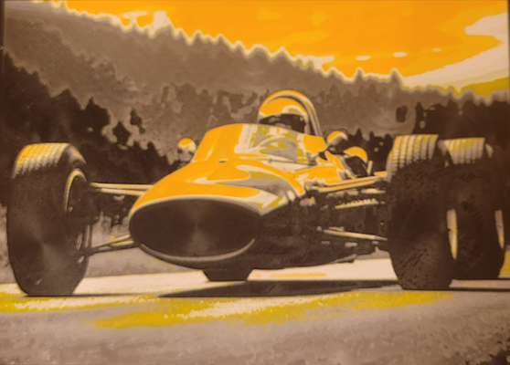 sunset grand prix - hueforge by stevepunk racing car formula 1 f1 multicolor 3d print model - Mito3D