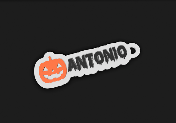 antonio halloween keychaim by smart3d gabriel gomes keychain sign logo 3d print model - Mito3D