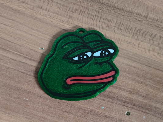 pepe frog feels bad man keychain by mholicky sad ams multicolor 4 color 3d print model - Mito3D
