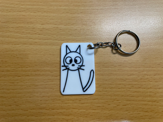 cat keychain by mailiou cute animal 3d print model - Mito3D