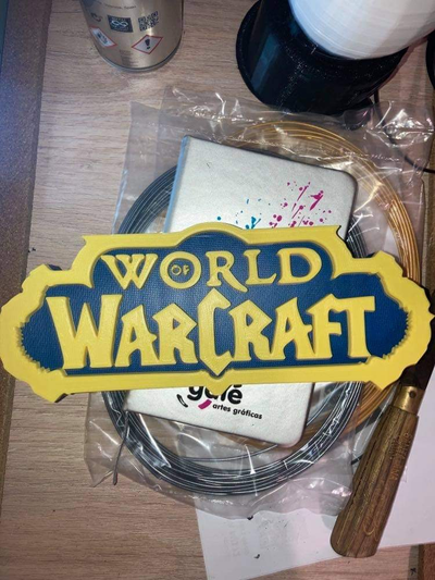 mundo of warcraft logo firmar by smart3d gabriel gomes guau jajaja 3d print model - Mito3D