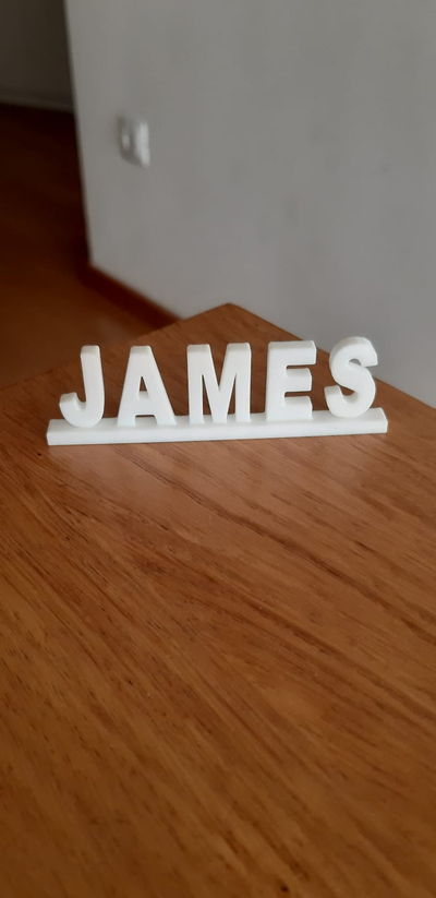 james etiqueta by marcano inventos casa decoración regalo escritorio accesorios nombre familia 3d print model - Mito3D