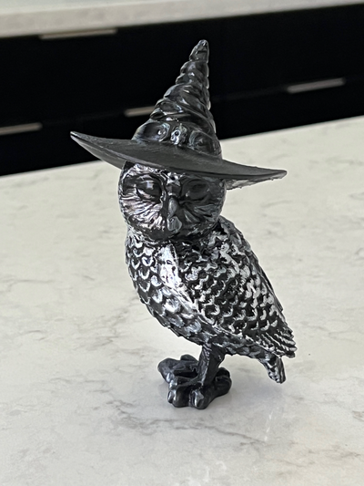 coruja bruxa chapéu by holmes decoração bruxas assustador casa diversão feriado 3d print model - Mito3D