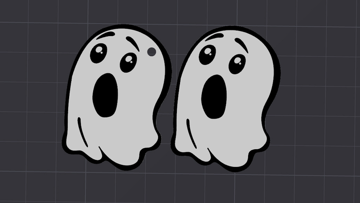 korkutucu hayalet cadılar bayramı anahtarlık by angry p1p 2d 2dart halloween2023 2023 siyah beyaz ams renkli 3d print model - Mito3D