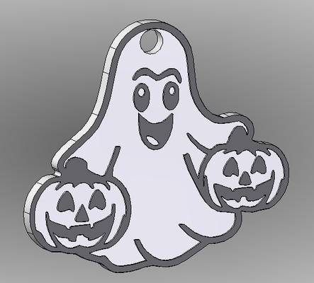 boo keychain by tiger-125 3d print model - Mito3D