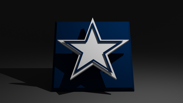 nfl dallas cowboys floating logo sign by hangardesigns texas football multi color 3d print model - Mito3D