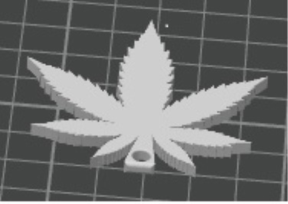 pot feuille by k0davis cannabis porte clés 3d print model - Mito3D