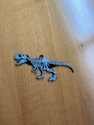 t-rex skeleton by angrelou keychain dinoasaur pla ams easy cool print nosupport 3d print model - Mito3D