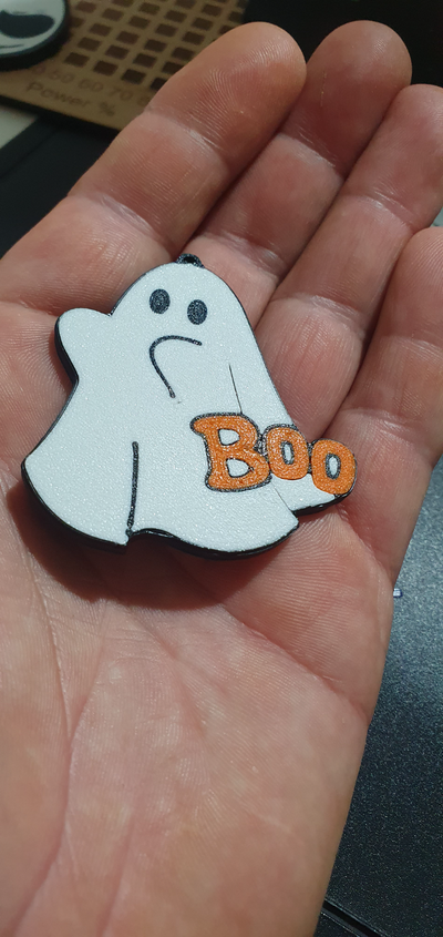 ghost boo keychan by p4mp3r072 3d print model - Mito3D