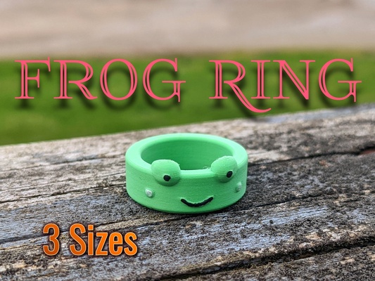 frog ring by jamestheprinter costume jewelry fast fashion kids quickprint wearable quick men women wearables kidsring costumejewerly frogring mensring womensring children childrens 3d print model - Mito3D