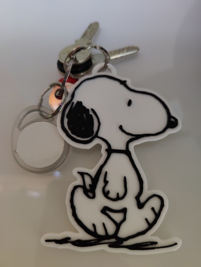snoopy walking keychain - extra large by michaelq 3d print model - Mito3D
