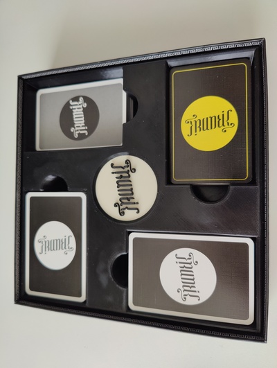 frantic card game - pandora's box insert remixed by michaelq cardgame storeagebox 3d print model - Mito3D