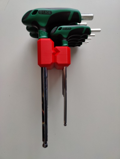 suporte t shape hex chave inglesa conjunto 2 10 mm by michaelq magnético porta ferramentas allen chaves 3d print model - Mito3D