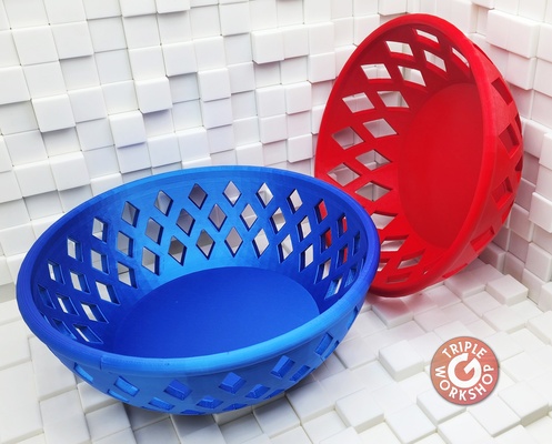 wide diamond lattice bowls - no supports by triplegworkshop kitchen organizer decor large bowl fruit big storage easy food dish oversized xl scalable nosupport weave woven huge diamonds wider 3d print model - Mito3D