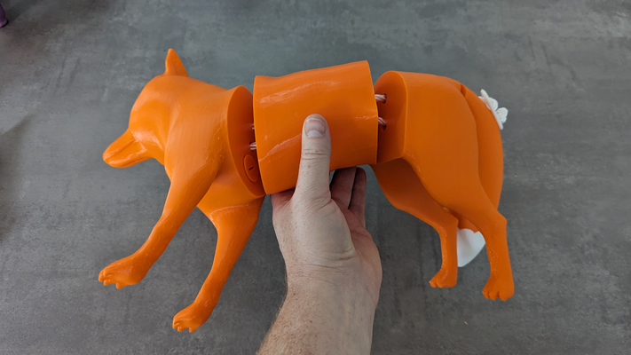four-part fox dummy dog training by theduffman85 hunting 3d print model - Mito3D