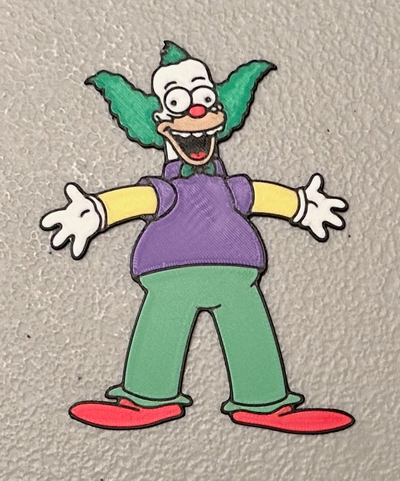 multicolore krusty clown magnete by oh simpson 3d print model - Mito3D