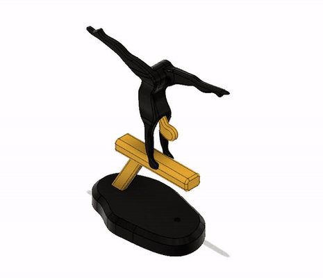 jimnastik atlet minimalist meydan by siyah kriko oyun olimpiyatlar spor dalları 3d print model - Mito3D
