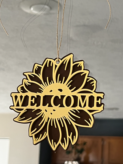 sunflower by lindnjoe home decor sign tag 3d print model - Mito3D