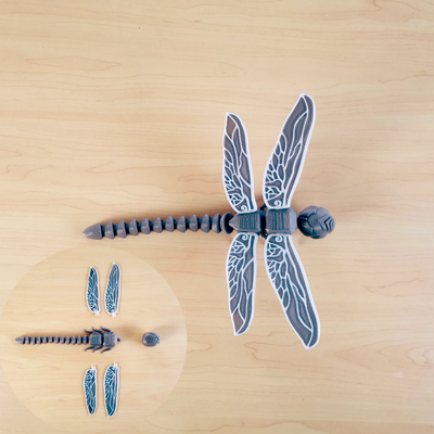 cibernético libélula montagem requeridos by prato frango cyberpunk sci fi 3d print model - Mito3D