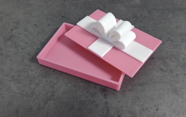 noel doğum günü hediye kart kutu kurdele by tim igorslab kartı sahibi kapak 3d print model - Mito3D