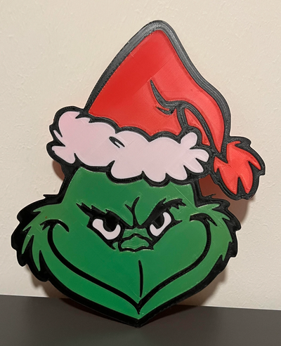 grinch keychain - ams ready by ben 3d 2d christmas decoration movie merry 3d print model - Mito3D