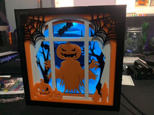korkutucu cadılar bayramı gölge kutu by lindnjoe sanatı kutusu 3d print model - Mito3D