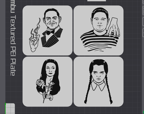 addams family coaster set by cruse2382 halloween 3d print model - Mito3D