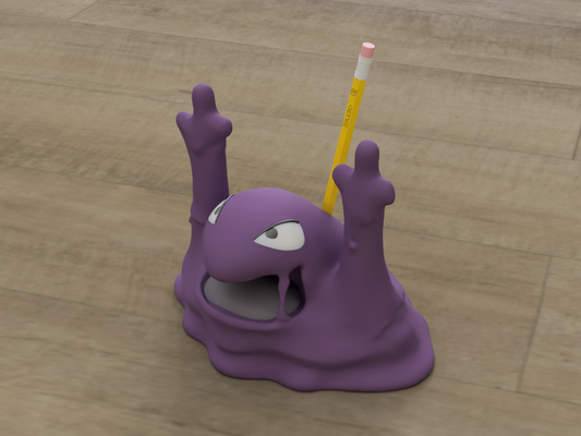 muk pencil protector a saucy sentry remixed by adam l office functional holder desk container pokemon monster creature pencilholder pens sassy flippant 3d print model - Mito3D