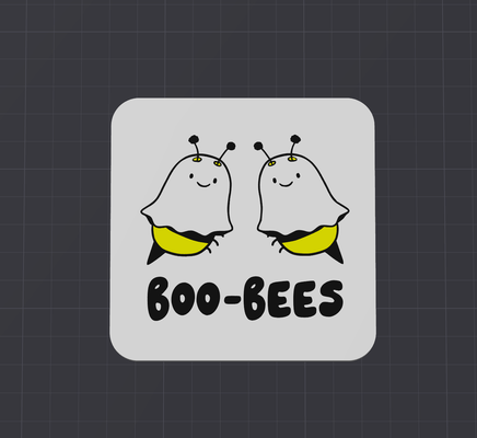 boo bees coaster by cruse2382 huer halloween drôle 3d print model - Mito3D