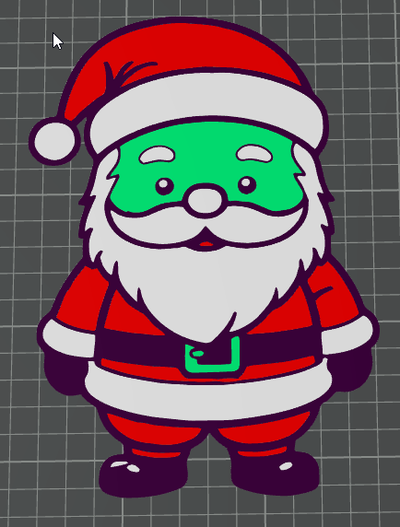 merry christmas santa claus - ams ready by ben multicolour gift 3d print model - Mito3D
