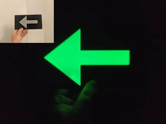 left arrow sign 2 colors glow in dark prefered big 200x100mm by rickyspanish emergency 3d print model - Mito3D