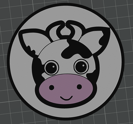 cute cow coaster by svest1466 adorable 3d print model - Mito3D