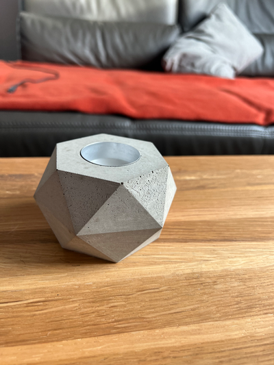 geometrik çay ışık by cedric hrkal çimento kalıp 3d sanat mum masa 3d print model - Mito3D