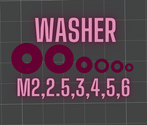 washer m2 25 3 4 5 6 by leow8 m3 m4 m5 m6 3d print model - Mito3D