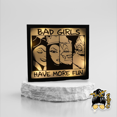 light box disney villains by she bee craftin lightbox diy evil queen maleficent cruella de vil ursula bad girls fun funny 3d print model - Mito3D