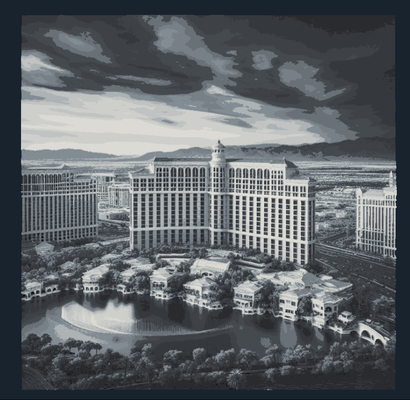 bellagio las vegas - hueforge 4 color filament painting by swiger3d lasvegas hue forge hueforged filamentpainting paint 3d print model - Mito3D