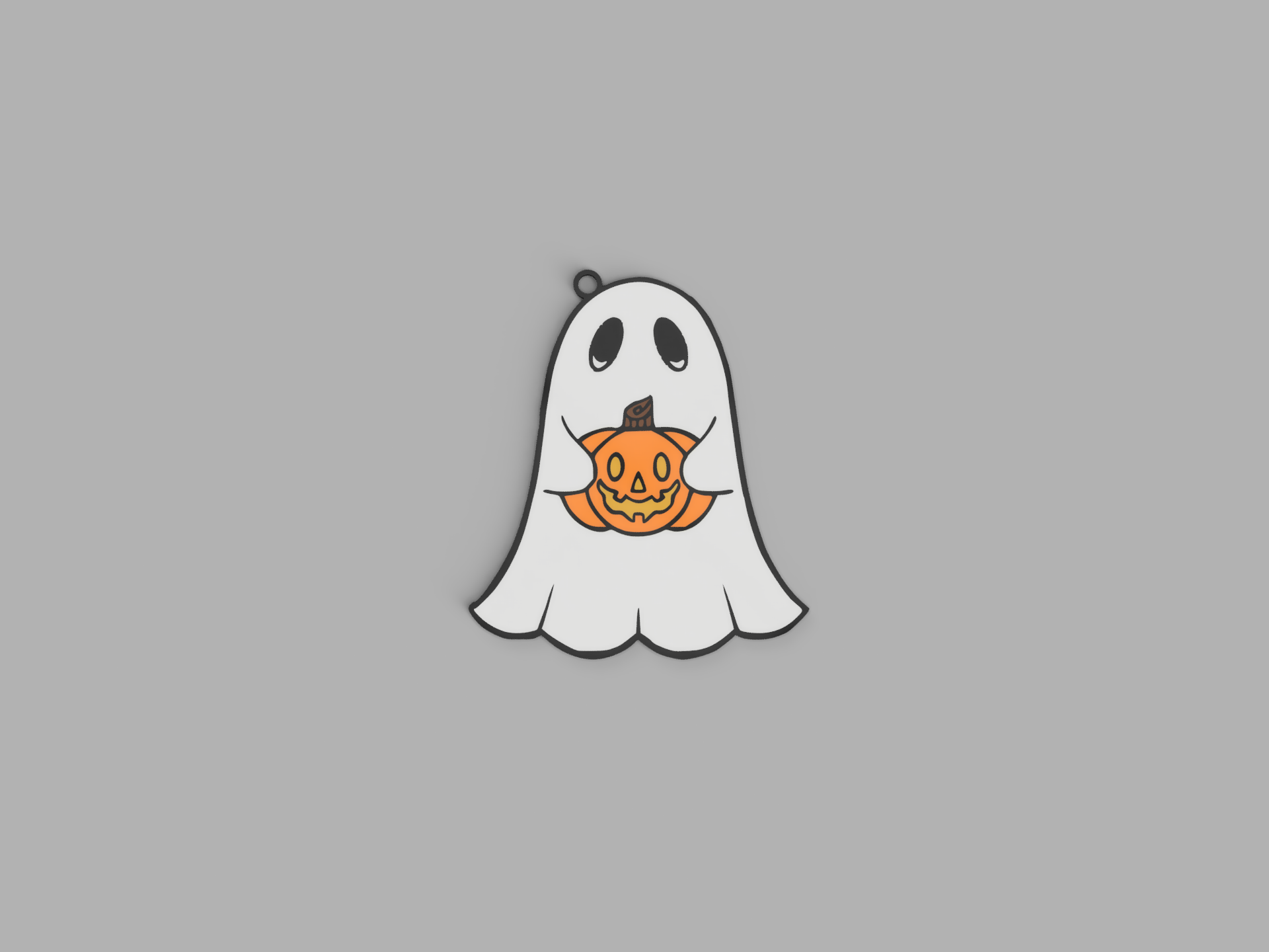 ghost pumpkin keychain halloween by nico91 2023 art cute 3D print model - Mito3D