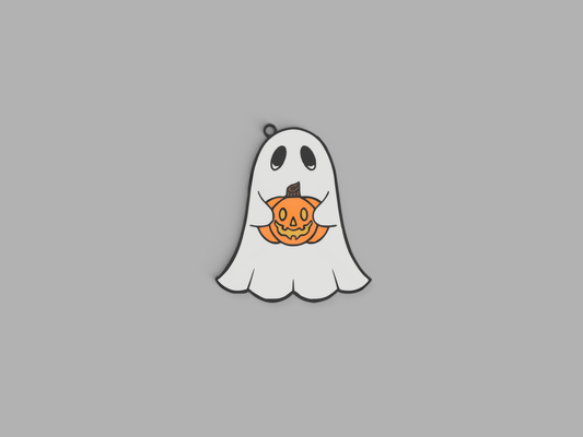 ghost pumpkin keychain halloween by nico91 2023 art cute 3d print model - Mito3D