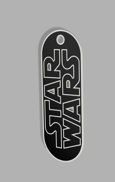 star wars badge by ledlfurtner keychain force 3d print model - Mito3D