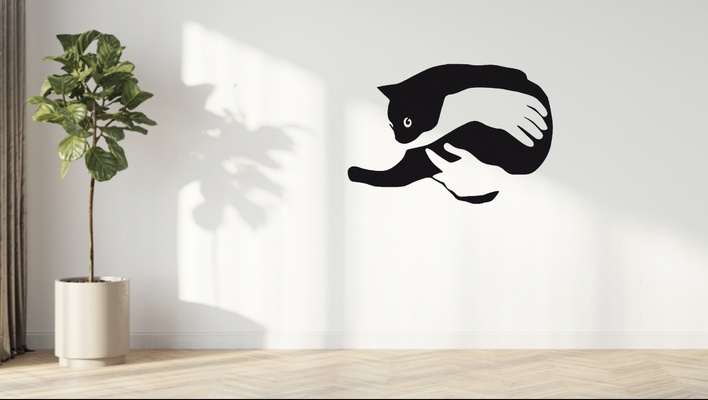 kedi kavradı by eller duvar sanat baskıthatboii kediler 2dart sanatı 2dwallart 3d print model - Mito3D