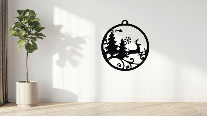noel ağaç ren geyiği duvar sanat dekorasyon by baskıthatboii süsü geyiğinoel süsleri ağacı sanatı 3d print model - Mito3D